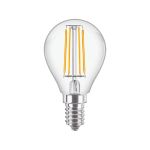 Philips Corepro LED Lustre E14 Sferica Filamento Chiara 4.3W 470lm - 827 Bianco Molto Caldo | Sostitutiva 40W